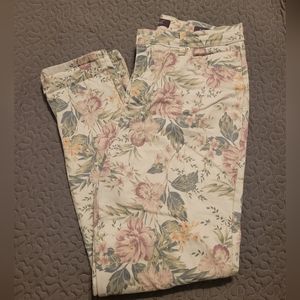 Womens Floral Skinny Jeans